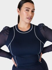 Sweaty Betty Navy Blue Puff Long Sleeve Top - Image 2 of 6