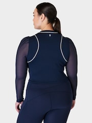 Sweaty Betty Navy Blue Puff Long Sleeve Top - Image 4 of 6