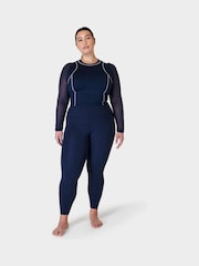 Sweaty Betty Navy Blue Puff Long Sleeve Top - Image 5 of 6