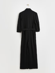 Oliver Bonas Black Button Through Jersey Jumpsuit - Image 5 of 8