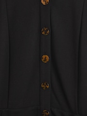 Oliver Bonas Black Button Through Jersey Jumpsuit - Image 7 of 8