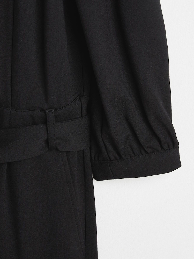 Oliver Bonas Black Button Through Jersey Jumpsuit - Image 8 of 8