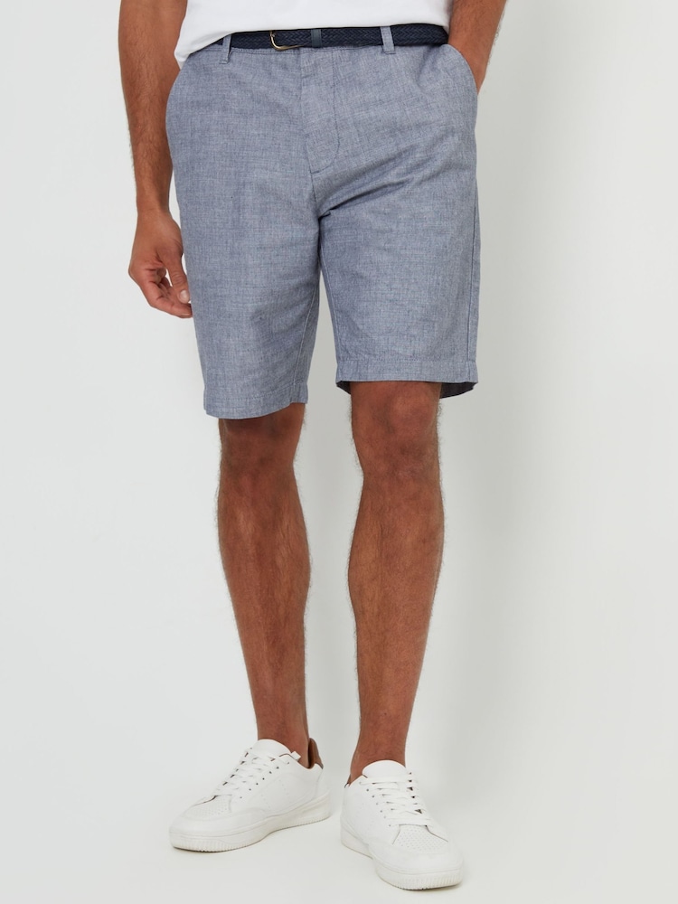 Threadbare Textured Belted 100% Cotton Shorts - Bild 1 von 4