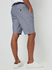 Threadbare Textured Belted 100% Cotton Shorts - Bild 2 von 4