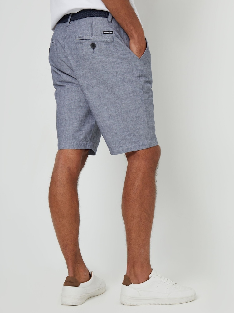 Threadbare Textured Belted 100% Cotton Shorts - Bild 2 von 4