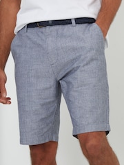 Threadbare Textured Belted 100% Cotton Shorts - Bild 4 von 4