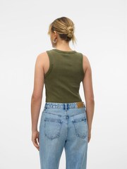 VERO MODA Brown Washed Ribbed High Neck Vest - Image 4 of 6