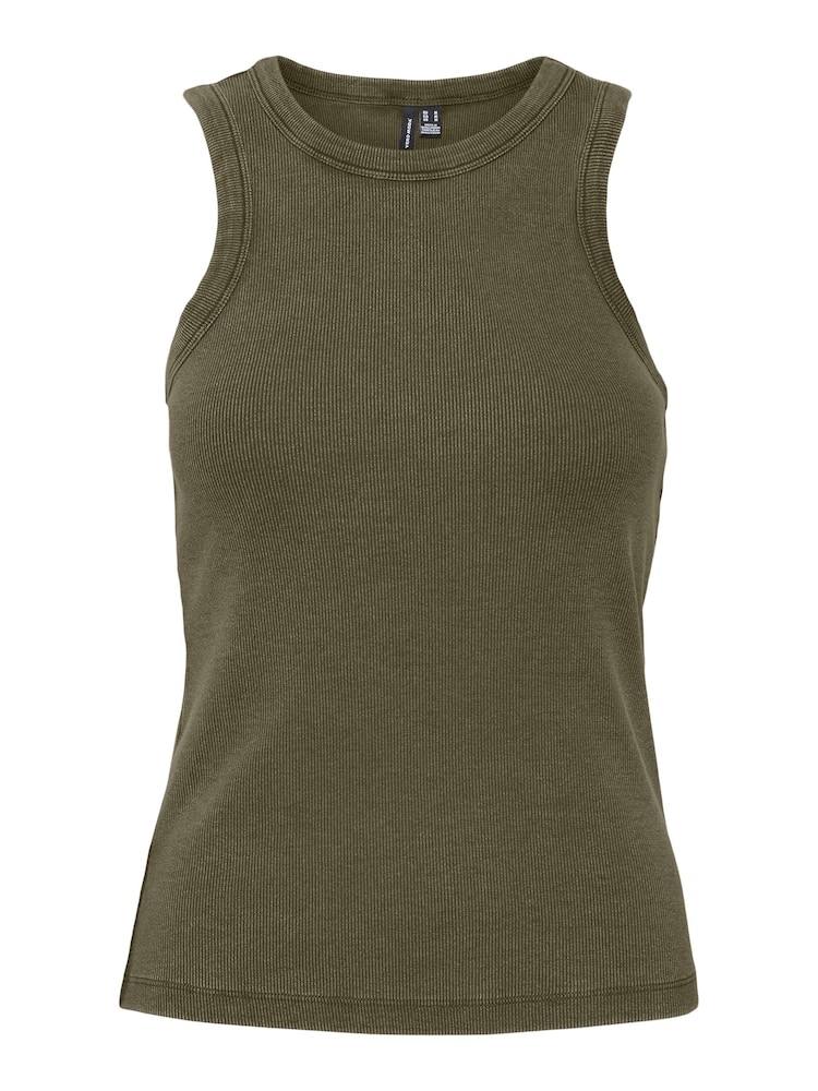VERO MODA Brown Washed Ribbed High Neck Vest - Image 6 of 6