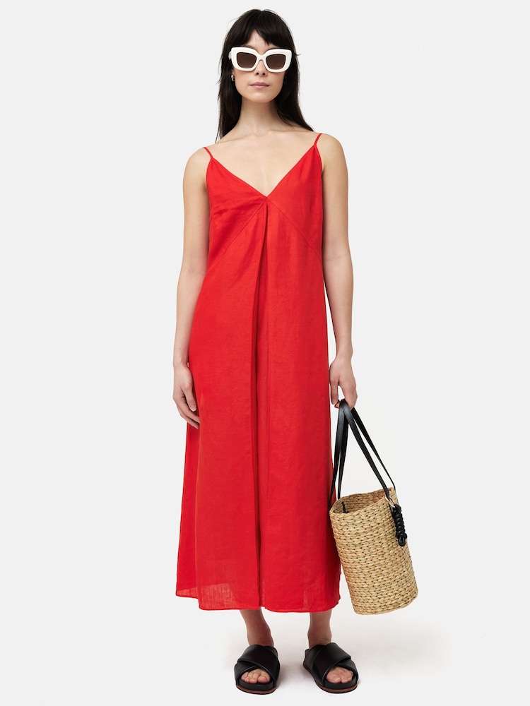 Jigsaw Red 100% Linen Sundress - Image 1 of 7