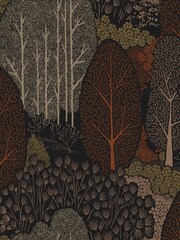Graham & Brown Red Scandiscape Wallpaper Sample - Image 2 of 3