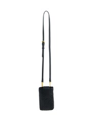 Oliver Bonas Black Balla Woven Crossbody Phone Bag - Image 3 of 8