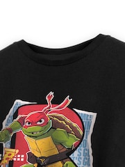 Vanilla Underground Raph Black Boys 100% Cotton Teenage Mutant Ninja Turtles T-Shirt - Image 3 of 6