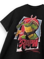 Vanilla Underground Raph Black Boys 100% Cotton Teenage Mutant Ninja Turtles T-Shirt - Image 5 of 6