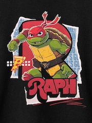 Vanilla Underground Raph Black Boys 100% Cotton Teenage Mutant Ninja Turtles T-Shirt - Image 6 of 6