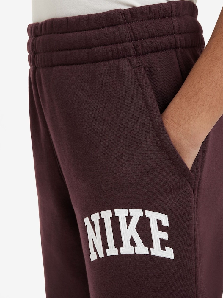 Nike Burgundy Red Club Varsity Logo Fleece Joggers - Image 3 of 3