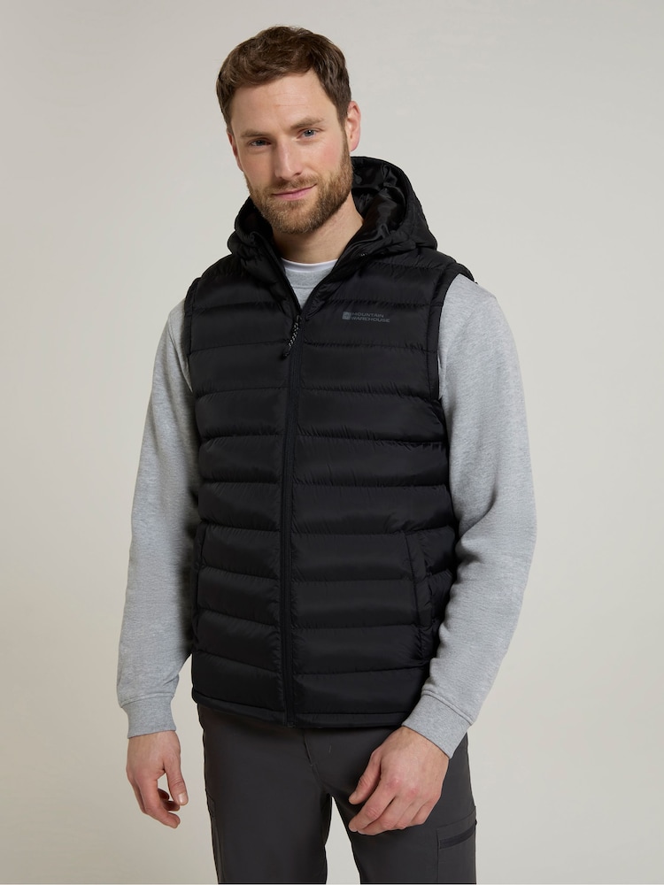 Черный - Mountain Warehouse Seasons Mens Water-Resistant Hooded Padded Gilet - Изображение 1 из 9 Черный - Mountain Warehouse Seasons Mens Water-Resistant Hooded Padded Gilet - Изображение 1 из 9