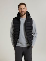 Mountain Warehouse Black Seasons Mens Water-Resistant Hooded Padded Gilet - Image 2 of 9