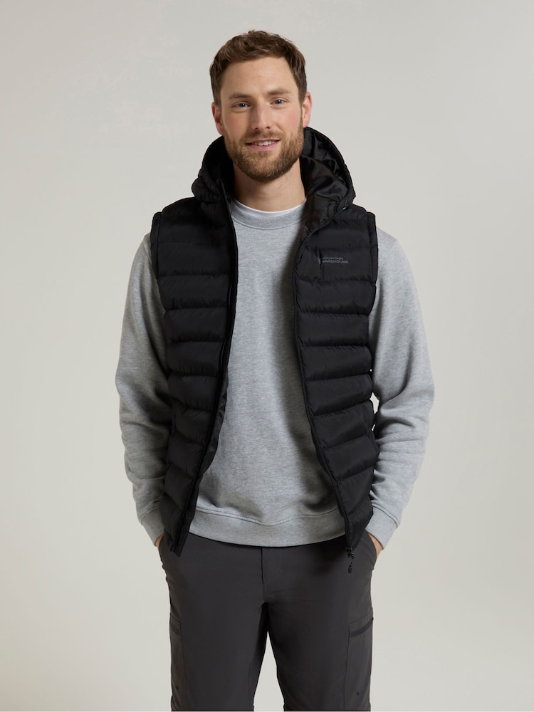 Черный - Mountain Warehouse Seasons Mens Water-Resistant Hooded Padded Gilet - Изображение 2 из 9 Черный - Mountain Warehouse Seasons Mens Water-Resistant Hooded Padded Gilet - Изображение 2 из 9