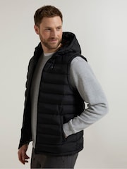Mountain Warehouse Black Seasons Mens Water-Resistant Hooded Padded Gilet - Image 3 of 9
