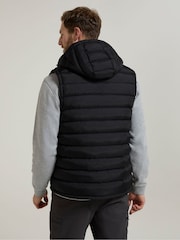 Mountain Warehouse Black Seasons Mens Water-Resistant Hooded Padded Gilet - Image 4 of 9