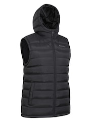 Mountain Warehouse Black Seasons Mens Water-Resistant Hooded Padded Gilet - Image 5 of 9