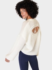 Sweaty Betty Lily White Hera Open Back Sweater - Image 2 of 7