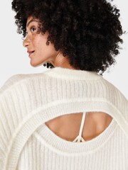Sweaty Betty Lily White Hera Open Back Sweater - Image 6 of 7