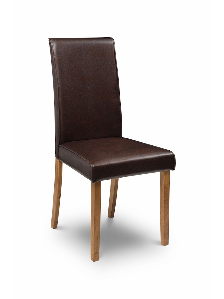 Julian Bowen Brown Oak Hudson Chairs Set Of 2 - Image 2 of 2