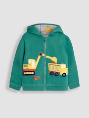 JoJo Maman Bébé Green Construction Applique Reversible Hoodie - Image 2 of 8