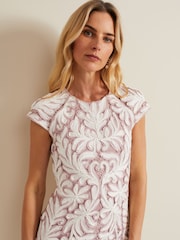 Phase Eight Pink Petite Karima Tapework Midi Dress - Image 4 of 7