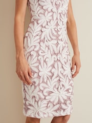 Phase Eight Pink Petite Karima Tapework Midi Dress - Image 5 of 7