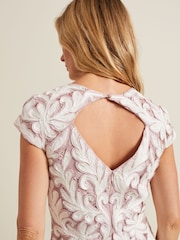 Phase Eight Pink Petite Karima Tapework Midi Dress - Image 6 of 7