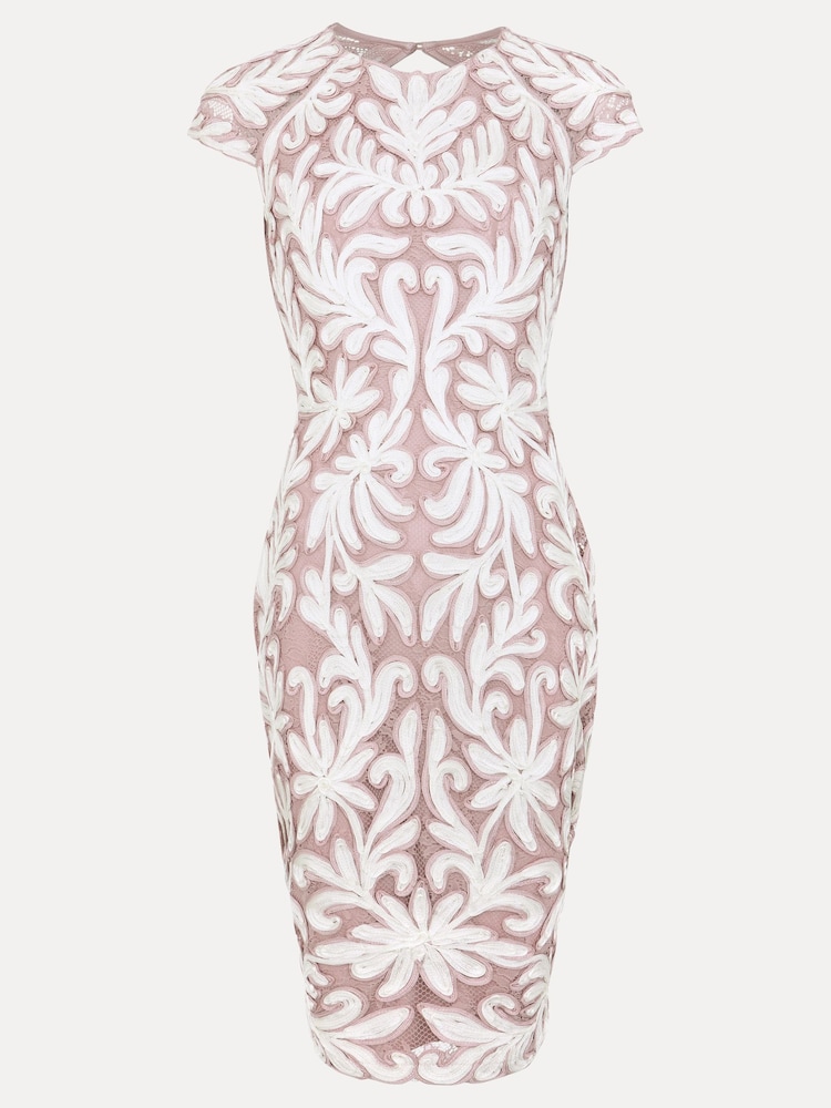 Phase Eight Pink Petite Karima Tapework Midi Dress - Image 7 of 7