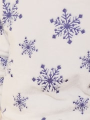 Lipsy Cream Soft Touch Fleece Snowflake Pyjamas (5-16yrs) - Image 5 of 5