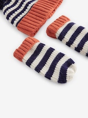 Navy Blue Stripe Hat And Mittens Set (3mths-10yrs) - Image 7 of 7