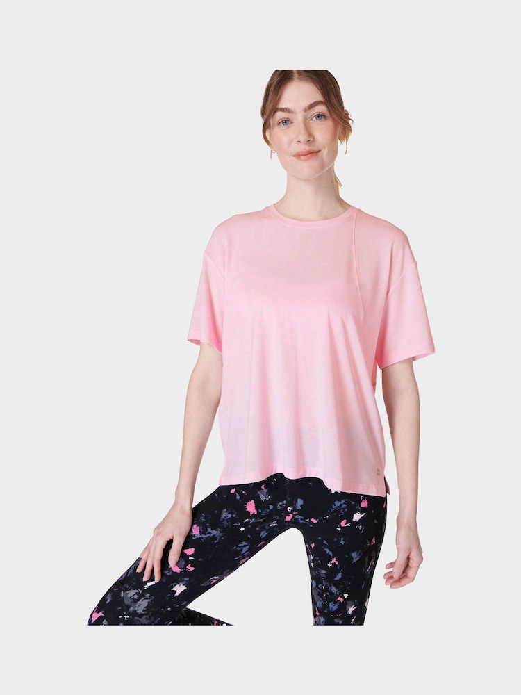 Sweaty Betty Pink Essential Crew Neck T-Shirt - Image 1 of 16 Sweaty Betty Pink Essential Crew Neck T-Shirt - Image 1 of 16