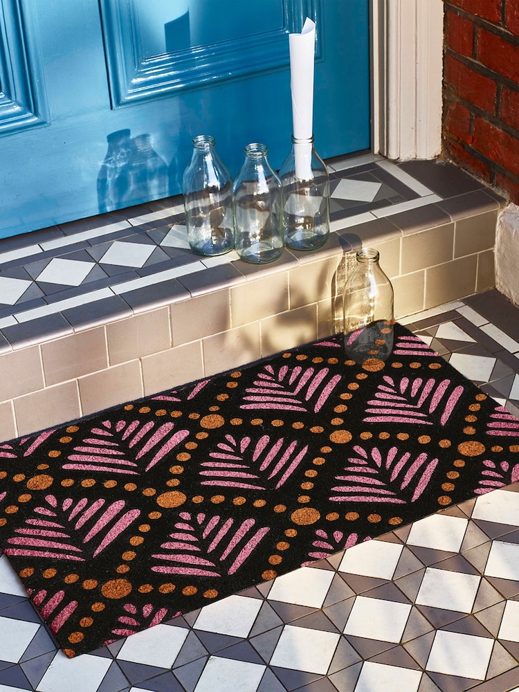 Oliver Bonas Black Leaf Doormat - Image 1 of 4 Oliver Bonas Black Leaf Doormat - Image 1 of 4