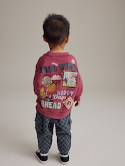 Burgundy Red Backprint 100% Cotton Sweatshirt and Joggers Set (3mths-7yrs) - Image 3 of 9