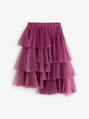 Berry Purple Mesh Layered Skirt (3-16yrs) - Image 4 of 7