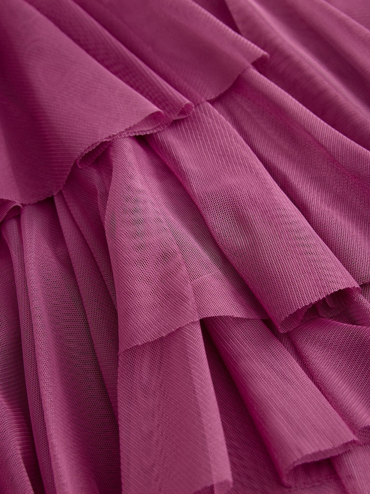 Berry Purple Mesh Layered Skirt (3-16yrs) - Image 7 of 7