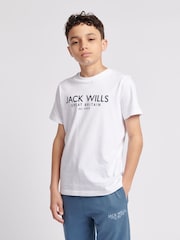 Jack Wills White Boys Regular Fit Carnaby 100% Cotton T-Shirt - Image 1 of 6