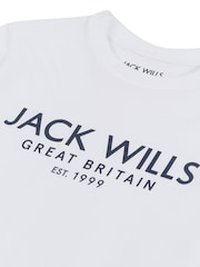 Jack Wills White Boys Regular Fit Carnaby 100% Cotton T-Shirt - Image 6 of 6