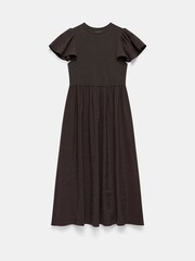 Mint Velvet Brown Jersey Ruffle Midi Dress - Image 2 of 3