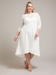 Yours Curve White Lace Sweetheart Dress - Image 1 of 5