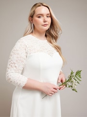 Yours Curve White Lace Sweetheart Dress - Image 2 of 5