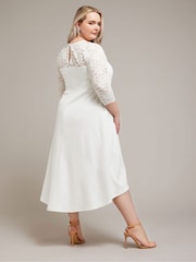 Yours Curve White Lace Sweetheart Dress - Image 3 of 5