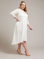 Yours Curve White Lace Sweetheart Dress - Image 4 of 5