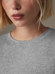 Grey Long Sleeve Ribbed T-Shirt - Image 4 of 4