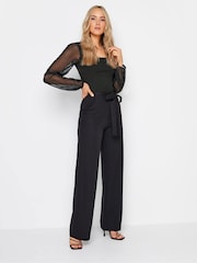 Long Tall Sally Black Mesh Square Neck Top - Image 2 of 5
