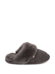 Just Sheepskin Dark Grey Ladies Duchess Slippers - Image 2 of 5